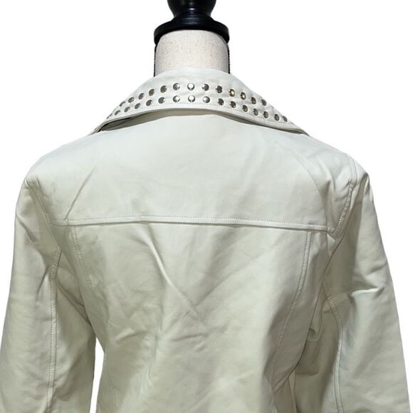 NY&Co Faux-Leather V-Neckline Studded Jacket - Picture 10 of 14